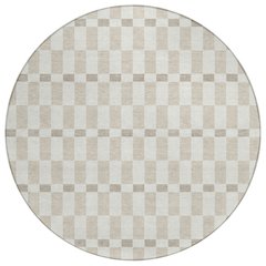 Machine Washable Indoor/Outdoor Chantille ACN2547 Ivory 8' x 8' Round Rug