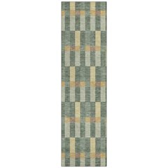 Machine Washable Indoor/Outdoor Chantille ACN2548 Green 2'3" x 7'6" Runner Rug