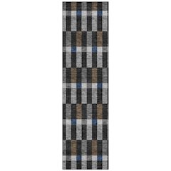 Machine Washable Indoor/Outdoor Chantille ACN2548 Black 2'3" x 7'6" Runner Rug
