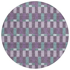 Machine Washable Indoor/Outdoor Chantille ACN2548 Purple 8' x 8' Round Rug