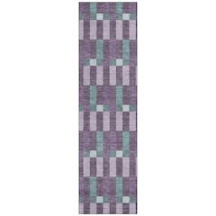 Machine Washable Indoor/Outdoor Chantille ACN2548 Purple 2'3" x 7'6" Runner Rug