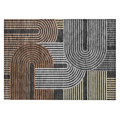 Machine Washable Indoor/Outdoor Chantille ACN2549 Black 1'8" x 2'6" Rug