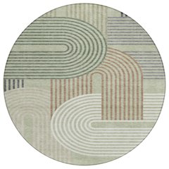 Machine Washable Indoor/Outdoor Chantille ACN2549 Green 8' x 8' Round Rug