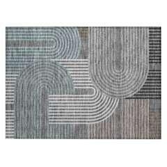 Machine Washable Indoor/Outdoor Chantille ACN2549 Gray 1'8" x 2'6" Rug