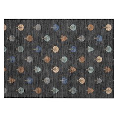 Machine Washable Indoor/Outdoor Chantille ACN2550 Black 1'8" x 2'6" Rug