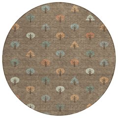 Machine Washable Indoor/Outdoor Chantille ACN2550 Brown 8' x 8' Round Rug