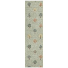 Machine Washable Indoor/Outdoor Chantille ACN2550 Green 2'3" x 7'6" Runner Rug