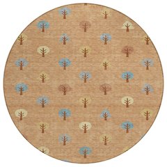 Machine Washable Indoor/Outdoor Chantille ACN2550 Orange 8' x 8' Round Rug