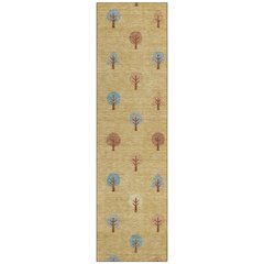Machine Washable Indoor/Outdoor Chantille ACN2550 Gold 2'3" x 7'6" Runner Rug