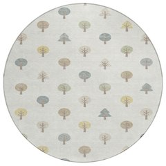 Machine Washable Indoor/Outdoor Chantille ACN2550 Ivory 8' x 8' Round Rug
