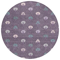 Machine Washable Indoor/Outdoor Chantille ACN2550 Purple 8' x 8' Round Rug