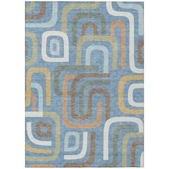 Machine Washable Indoor/Outdoor Chantille ACN2551 Blue 2'6" x 3'10" Rug