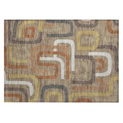 Machine Washable Indoor/Outdoor Chantille ACN2551 Brown 1'8" x 2'6" Rug