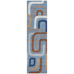 Machine Washable Indoor/Outdoor Chantille ACN2551 Blue 2'3" x 7'6" Runner Rug