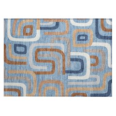Machine Washable Indoor/Outdoor Chantille ACN2551 Blue 1'8" x 2'6" Rug