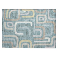 Machine Washable Indoor/Outdoor Chantille ACN2551 Teal 1'8" x 2'6" Rug