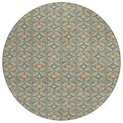 Machine Washable Indoor/Outdoor Chantille ACN2552 Green 8' x 8' Round Rug