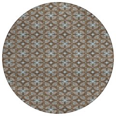 Machine Washable Indoor/Outdoor Chantille ACN2552 Brown 8' x 8' Round Rug