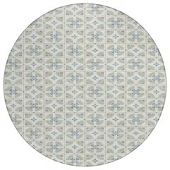 Machine Washable Indoor/Outdoor Chantille ACN2552 Ivory 8' x 8' Round Rug