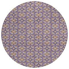 Machine Washable Indoor/Outdoor Chantille ACN2552 Purple 8' x 8' Round Rug
