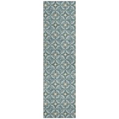 Machine Washable Indoor/Outdoor Chantille ACN2552 Teal 2'3" x 7'6" Runner Rug