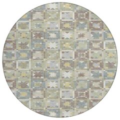 Machine Washable Indoor/Outdoor Chantille ACN2553 Green 8' x 8' Round Rug