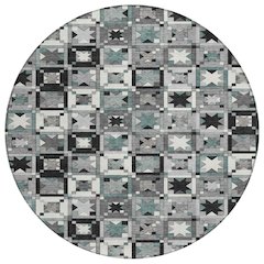 Machine Washable Indoor/Outdoor Chantille ACN2553 Gray 8' x 8' Round Rug