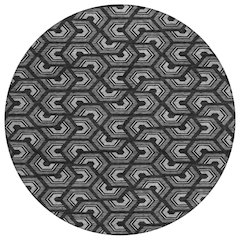 Machine Washable Indoor/Outdoor Chantille ACN2554 Black 8' x 8' Round Rug