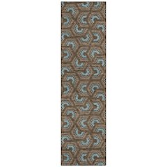 Machine Washable Indoor/Outdoor Chantille ACN2554 Brown 2'3" x 7'6" Runner Rug