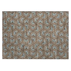 Machine Washable Indoor/Outdoor Chantille ACN2554 Brown 1'8" x 2'6" Rug
