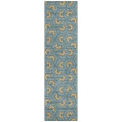 Machine Washable Indoor/Outdoor Chantille ACN2554 Teal 2'3" x 7'6" Runner Rug