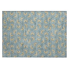 Machine Washable Indoor/Outdoor Chantille ACN2554 Teal 1'8" x 2'6" Rug