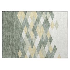 Machine Washable Indoor/Outdoor Chantille ACN2555 Green 1'8" x 2'6" Rug