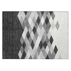 Machine Washable Indoor/Outdoor Chantille ACN2555 Black 1'8" x 2'6" Rug