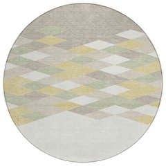 Machine Washable Indoor/Outdoor Chantille ACN2555 Ivory 8' x 8' Round Rug