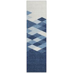 Machine Washable Indoor/Outdoor Chantille ACN2555 Blue 2'3" x 7'6" Runner Rug