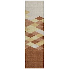 Machine Washable Indoor/Outdoor Chantille ACN2555 Orange 2'3" x 7'6" Runner Rug