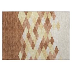 Machine Washable Indoor/Outdoor Chantille ACN2555 Orange 1'8" x 2'6" Rug