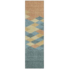 Machine Washable Indoor/Outdoor Chantille ACN2555 Teal 2'3" x 7'6" Runner Rug
