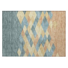 Machine Washable Indoor/Outdoor Chantille ACN2555 Teal 1'8" x 2'6" Rug