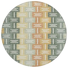 Machine Washable Indoor/Outdoor Chantille ACN2556 Green 8' x 8' Round Rug