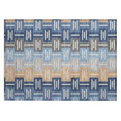 Machine Washable Indoor/Outdoor Chantille ACN2556 Blue 1'8" x 2'6" Rug