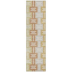 Machine Washable Indoor/Outdoor Chantille ACN2556 Orange 2'3" x 7'6" Runner Rug