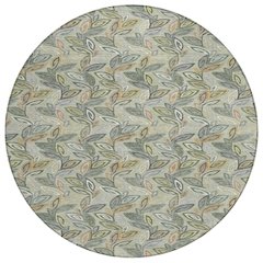 Machine Washable Indoor/Outdoor Chantille ACN2557 Green 8' x 8' Round Rug