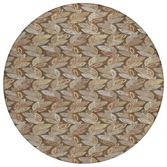 Machine Washable Indoor/Outdoor Chantille ACN2557 Brown 8' x 8' Round Rug