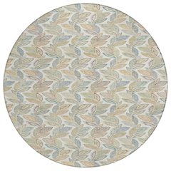 Machine Washable Indoor/Outdoor Chantille ACN2557 Ivory 8' x 8' Round Rug
