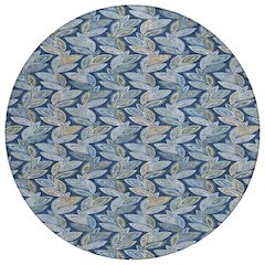 Machine Washable Indoor/Outdoor Chantille ACN2557 Blue 8' x 8' Round Rug