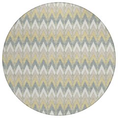 Machine Washable Indoor/Outdoor Chantille ACN2558 Ivory 8' x 8' Round Rug