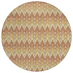 Machine Washable Indoor/Outdoor Chantille ACN2558 Orange 8' x 8' Round Rug