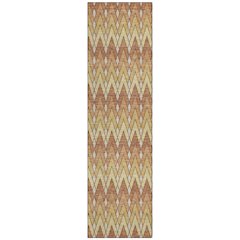 Machine Washable Indoor/Outdoor Chantille ACN2558 Orange 2'3" x 7'6" Runner Rug